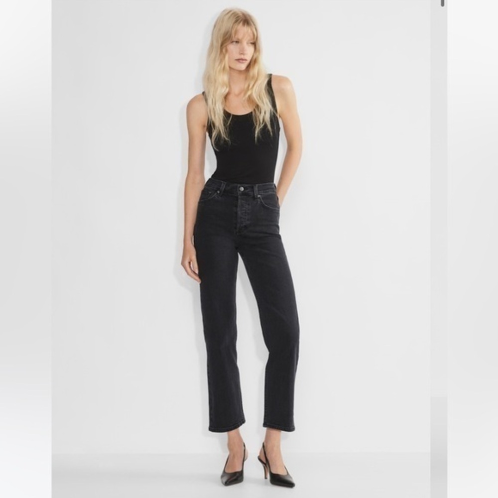 DKNY Jeans Vintage Black Highrise Straight Leg Jeans